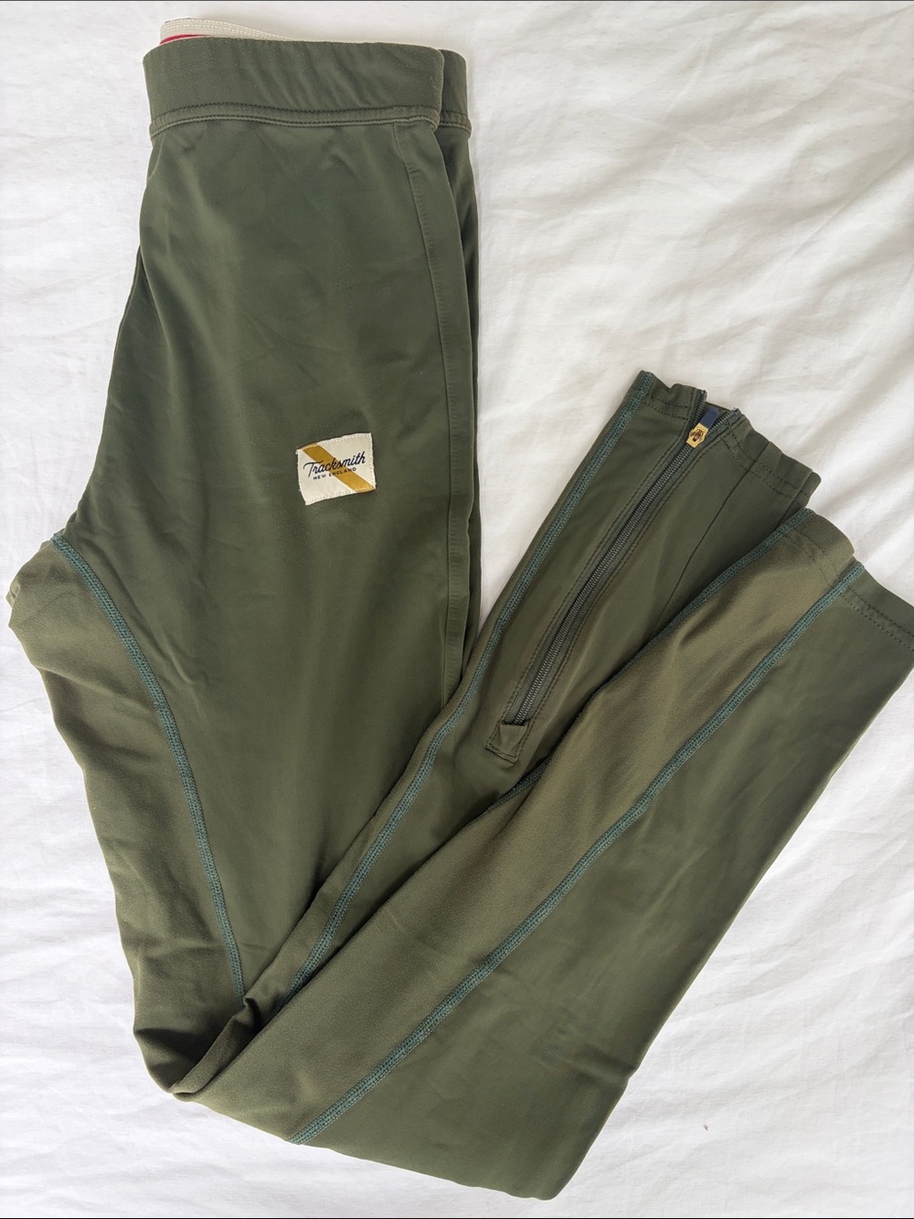 Tracksmith Olive Green Men’s Joggers with Zip Ankles